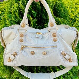 BALENCIAGA 2007 Giant 21 Gold Hardware Motocross S Large City Bag